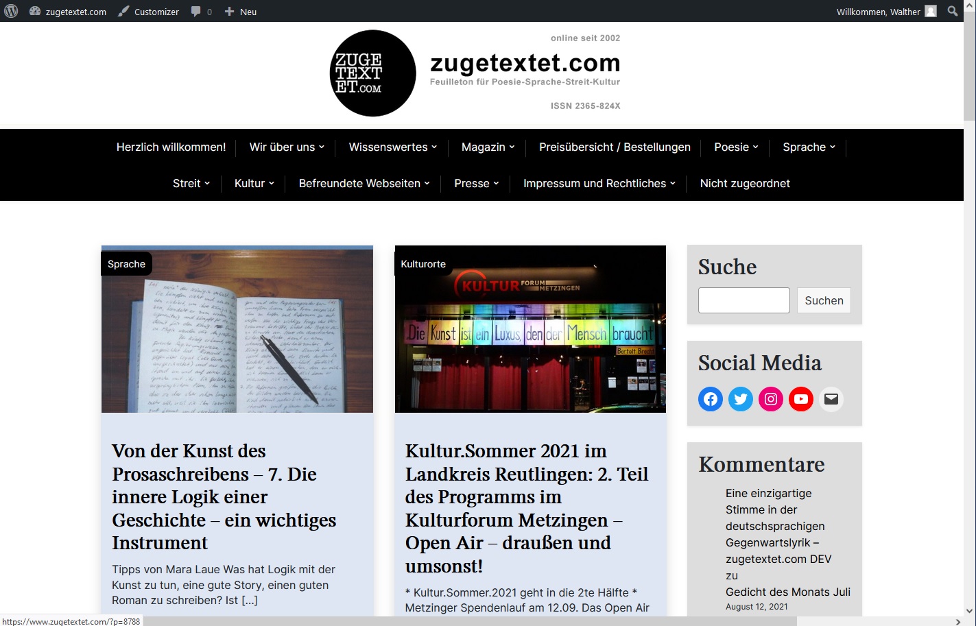 Nach 6 Jahren: Neues Seitenlayout von #zugetextetBlog