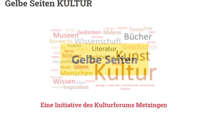 Gelbe Seiten Kultur des Kulturforums Metzingen